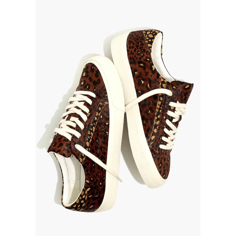 Madewell Sneakers in Painted Leopard Colorblock Calf Hair size 8.5